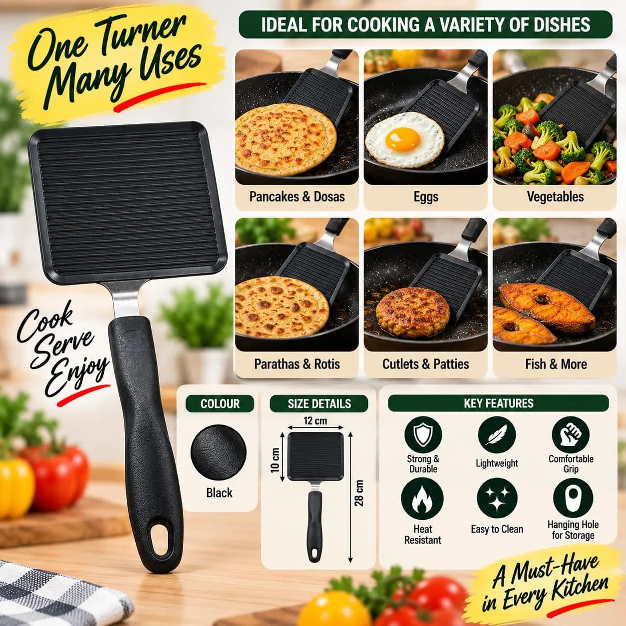Kitchen Turner Spatula – Black 5