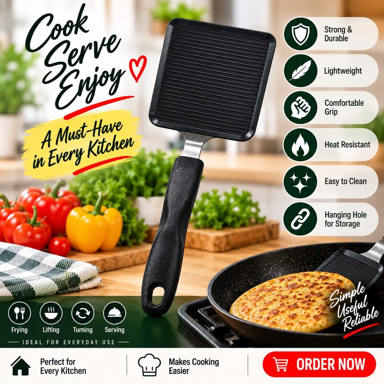 Kitchen Turner Spatula – Black 2