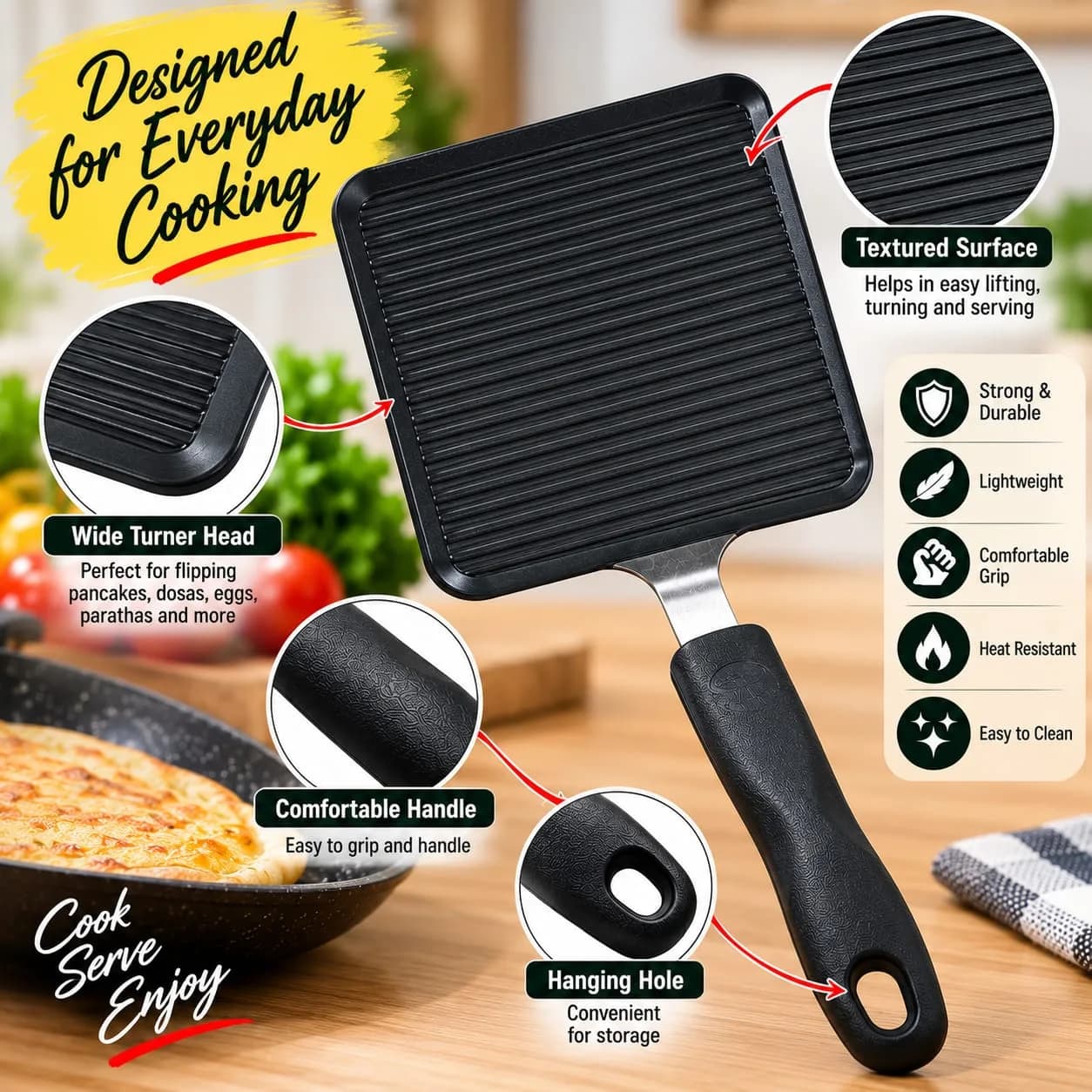 Kitchen Turner Spatula – Black 4