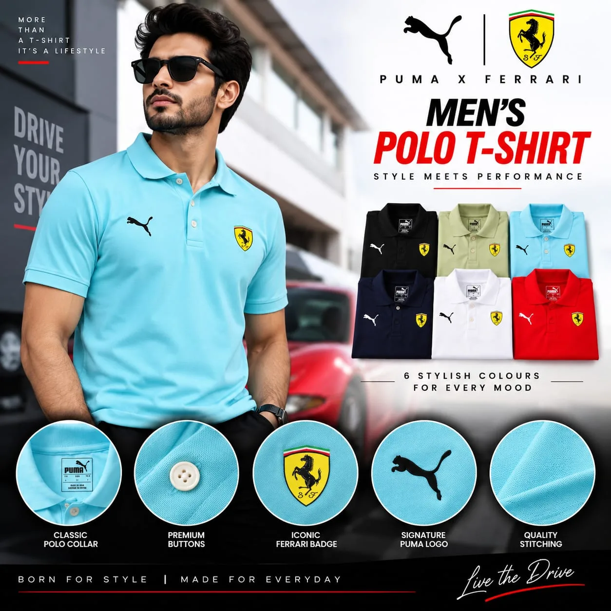 Puma Ferrari Sports Polo T-Shirt – H/S