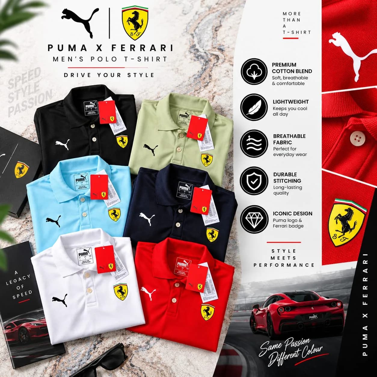 Puma Ferrari Sports Polo T-Shirt – H/S 3