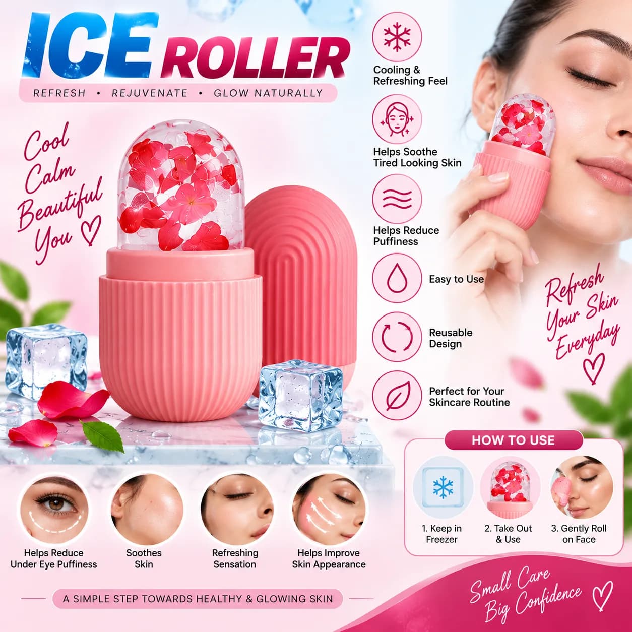 *3-in-1 Beauty Care Combo – Eyebrow Trimmer, Eyebrow Marker & Ice Roller* 2
