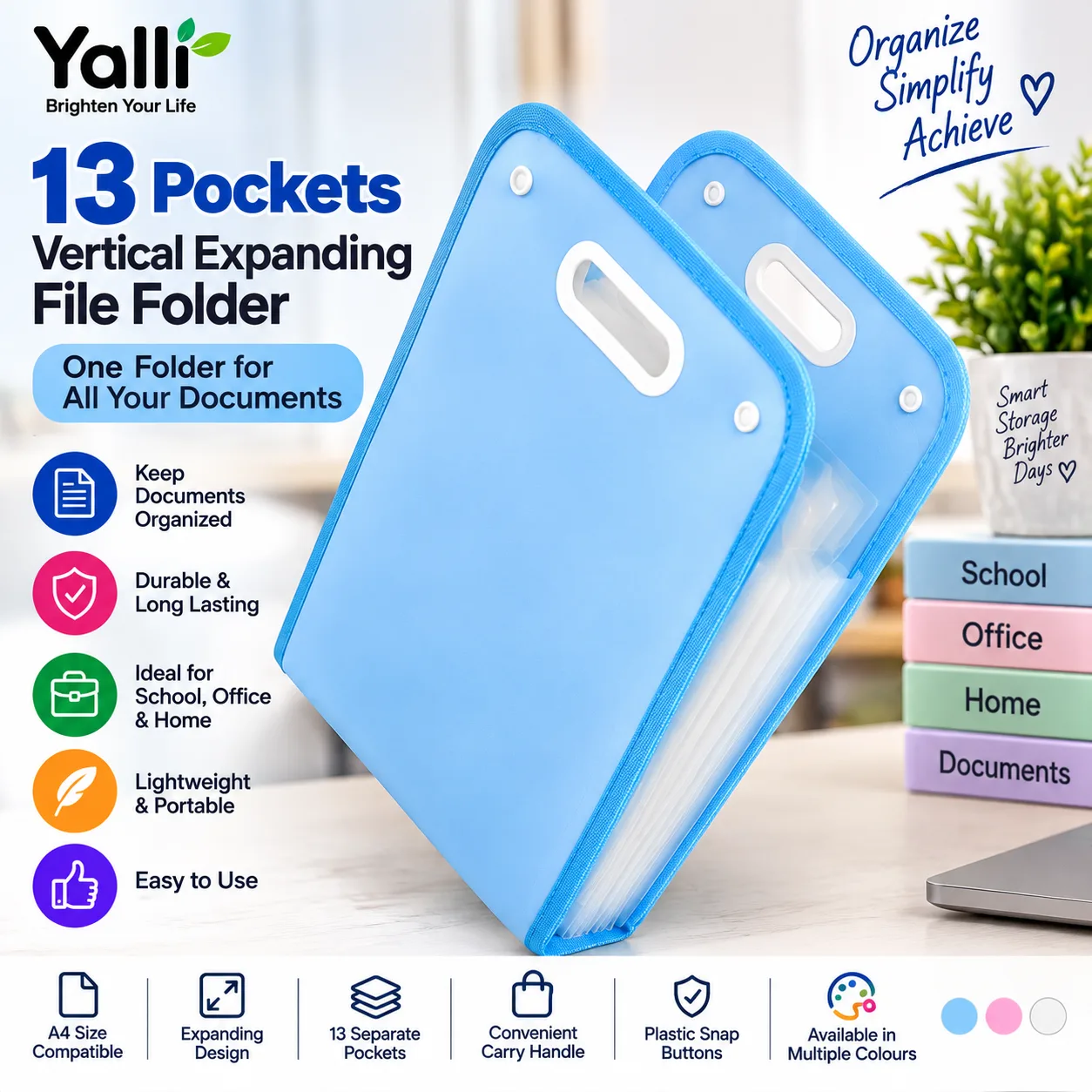 *13 Pockets Vertical Expanding File Folder – A4 Document Organizer* 6