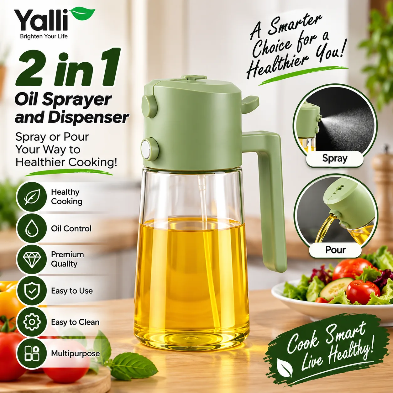 🫒 2-in-1 Oil Sprayer and Dispenser 3