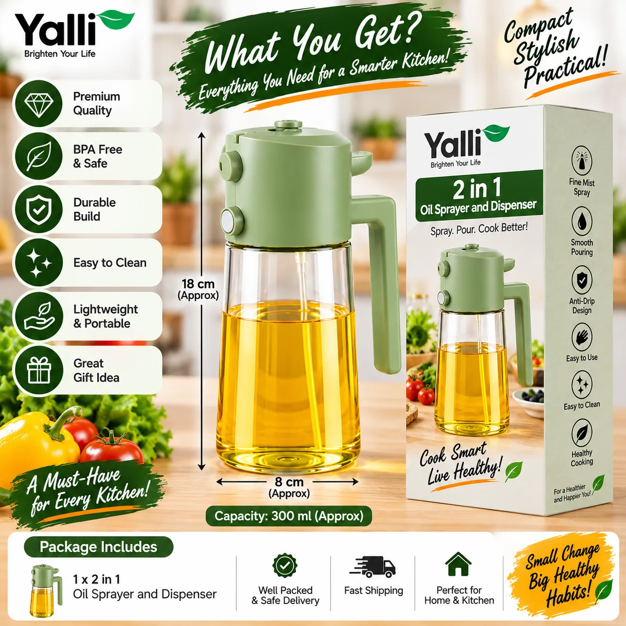 🫒 2-in-1 Oil Sprayer and Dispenser 7