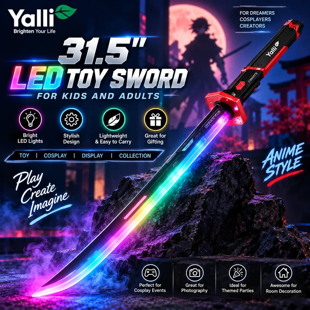 31.5" LED Spark Sword Toy – Light-Up Anime-Inspired Toy Sword 5