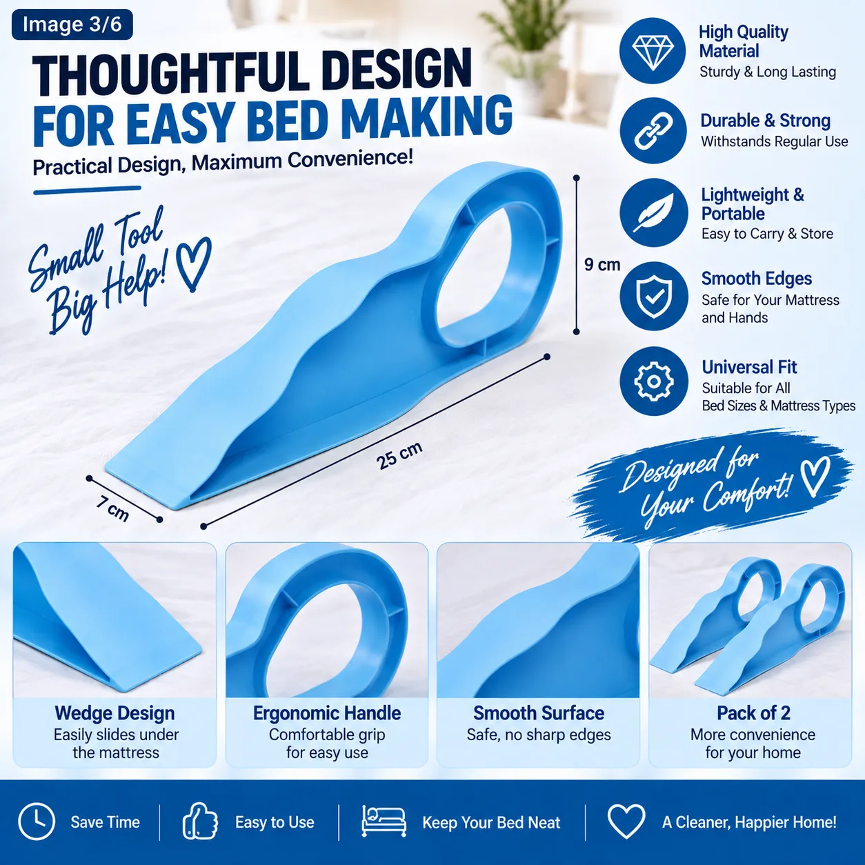 Bedsheet Tucking Tool / Mattress Lifter – Pack of 6