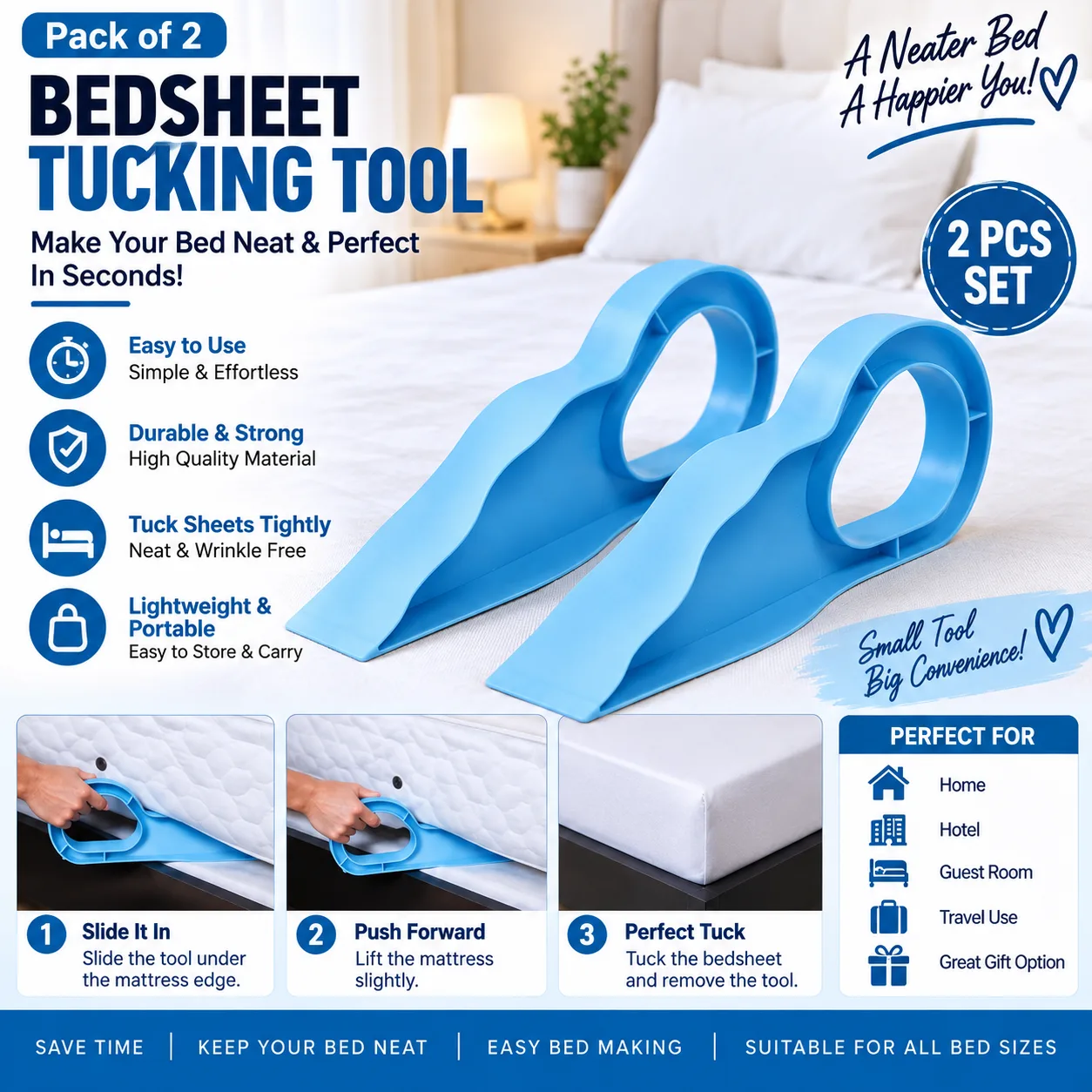 Bedsheet Tucking Tool / Mattress Lifter – Pack of 4