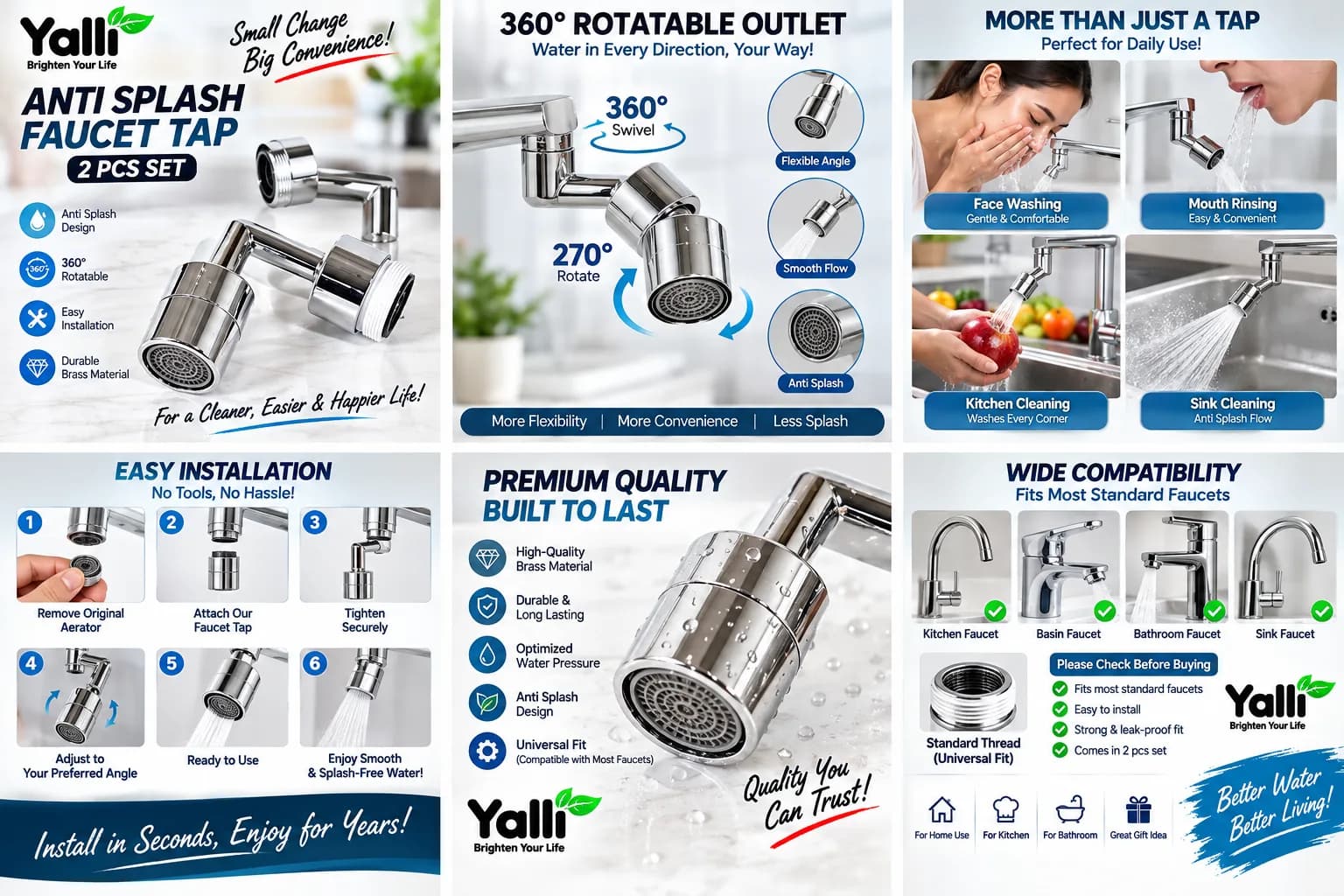 Anti Splash Faucet Tap – 2 Pcs 4