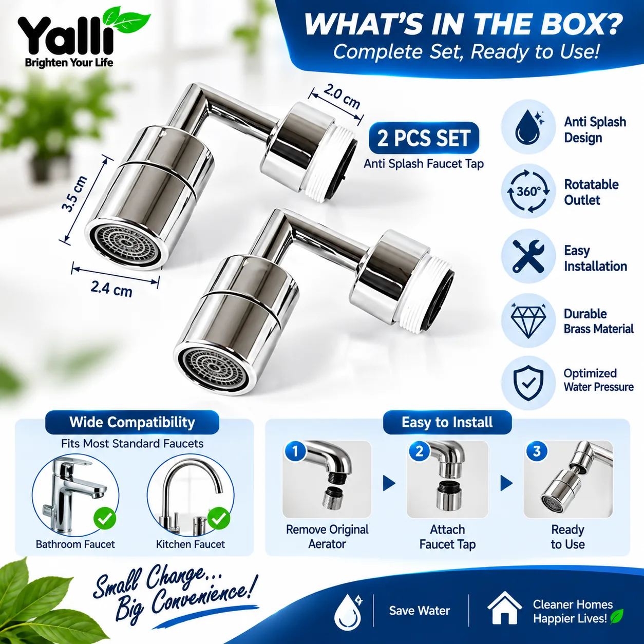 Anti Splash Faucet Tap – 2 Pcs 3