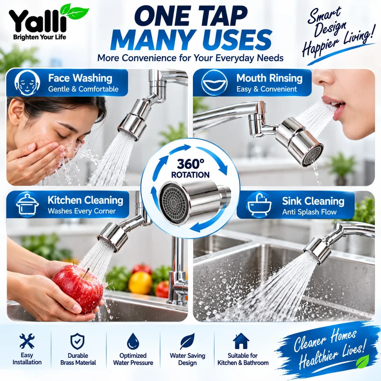 Anti Splash Faucet Tap – 2 Pcs