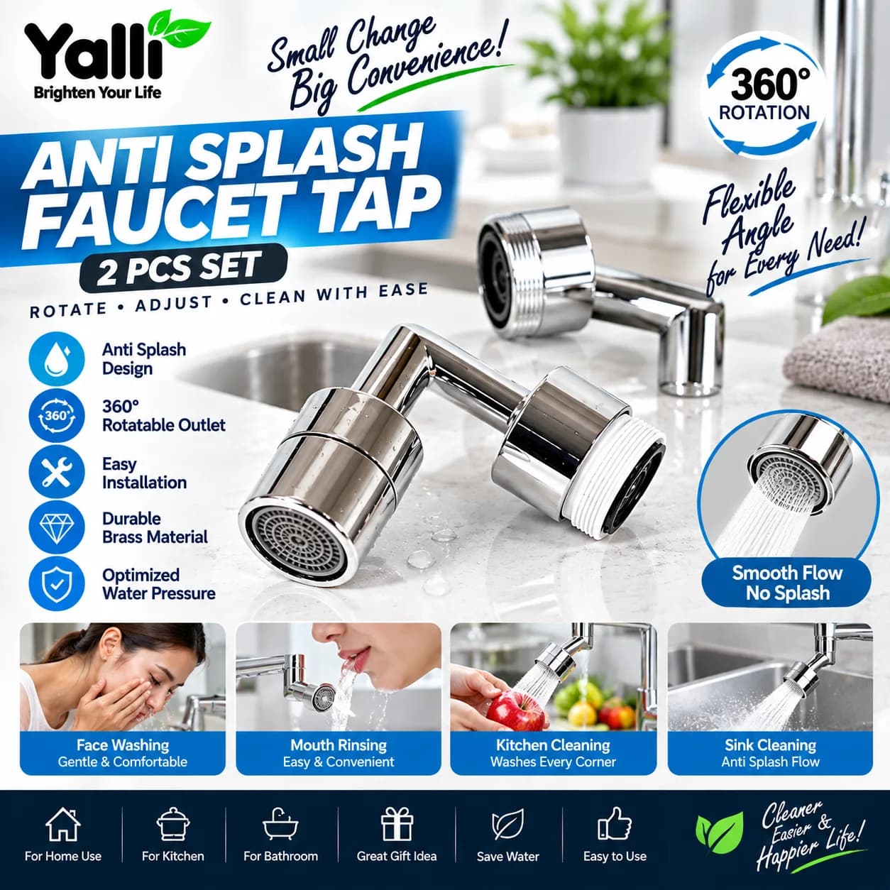 Anti Splash Faucet Tap – 2 Pcs 2