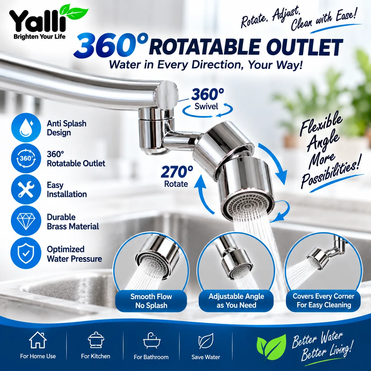 Anti Splash Faucet Tap – 2 Pcs 6