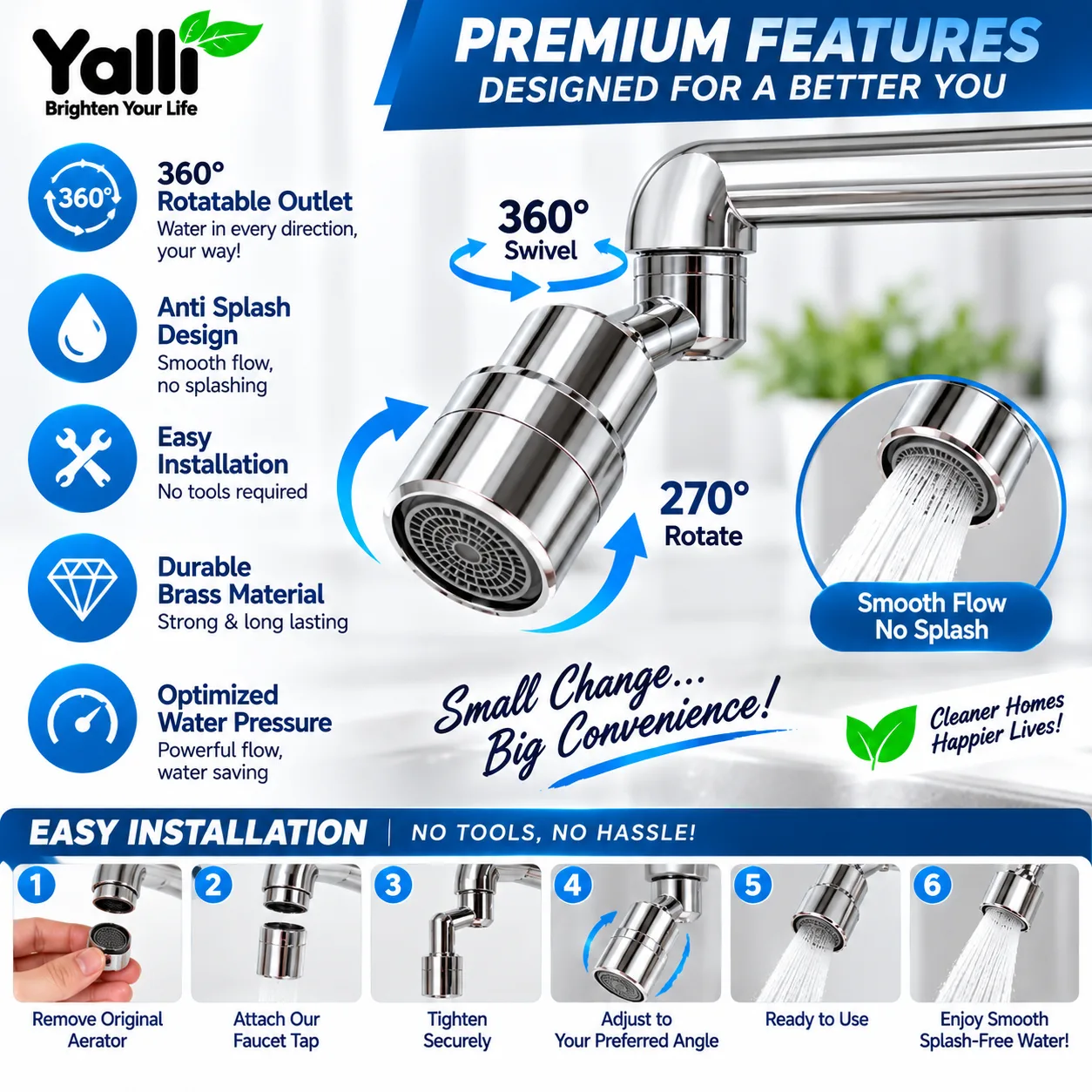 Anti Splash Faucet Tap – 2 Pcs 5