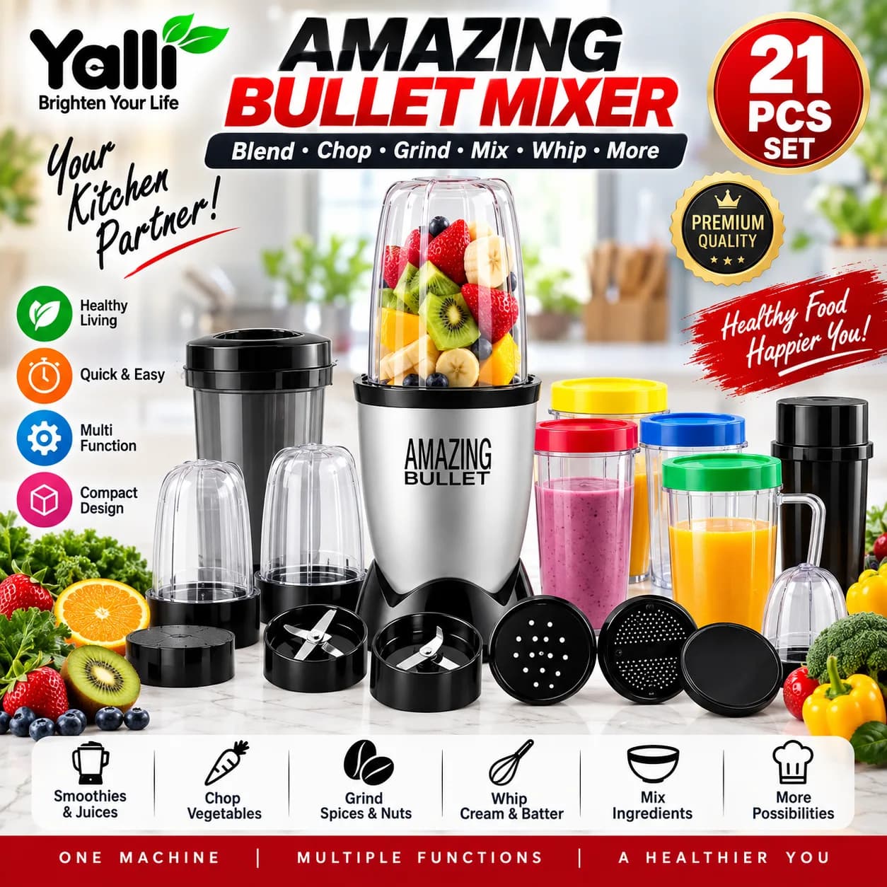 Amazing Bullet Mixer – 21 Pcs Blender & Juicer Set