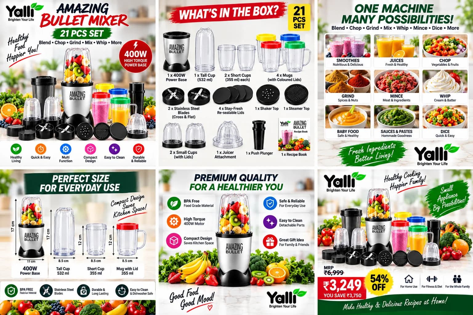 Amazing Bullet Mixer – 21 Pcs Blender & Juicer Set 4
