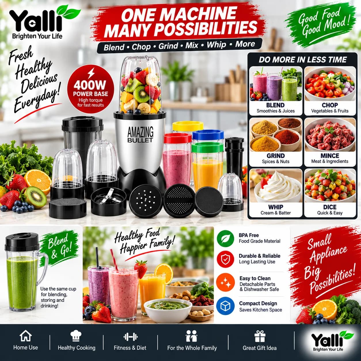 Amazing Bullet Mixer – 21 Pcs Blender & Juicer Set 5