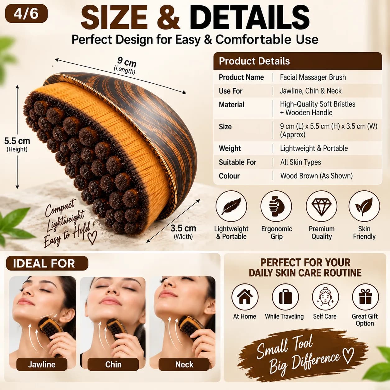 Facial Massager Brush for Jawline, Chin & Neck 5