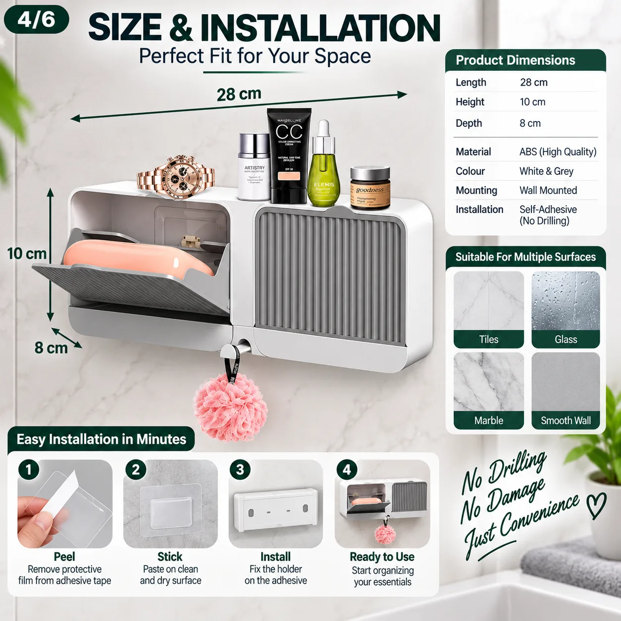 Wall Mounted Soap Holder with Lid 2