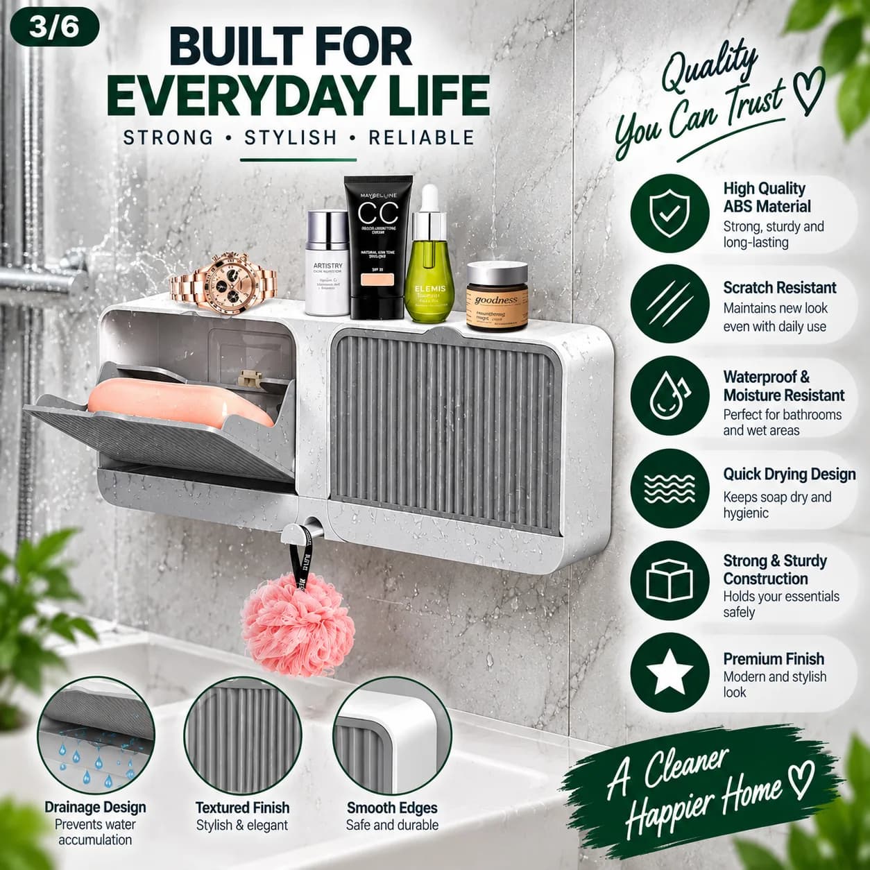 Wall Mounted Soap Holder with Lid 3