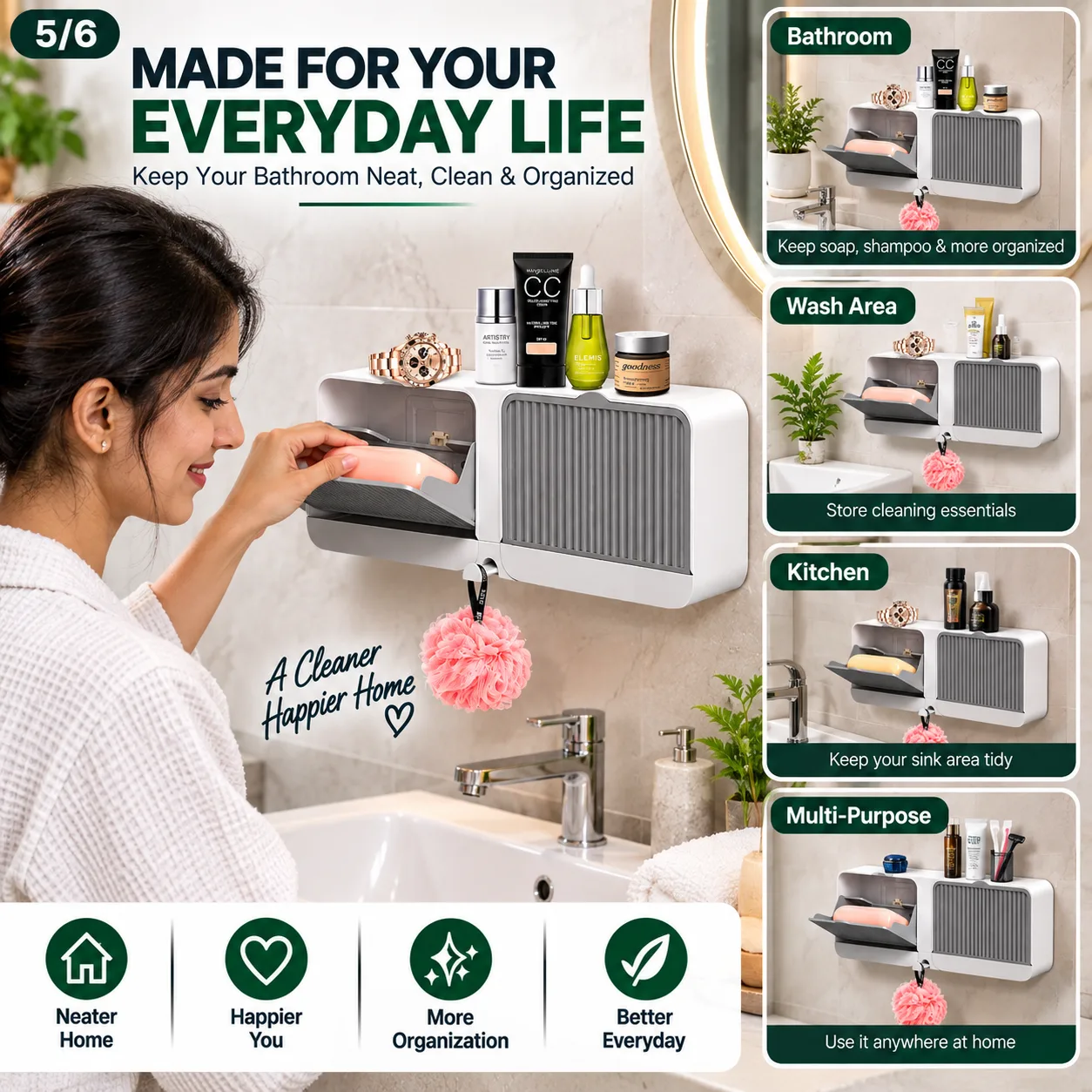 Wall Mounted Soap Holder with Lid 5