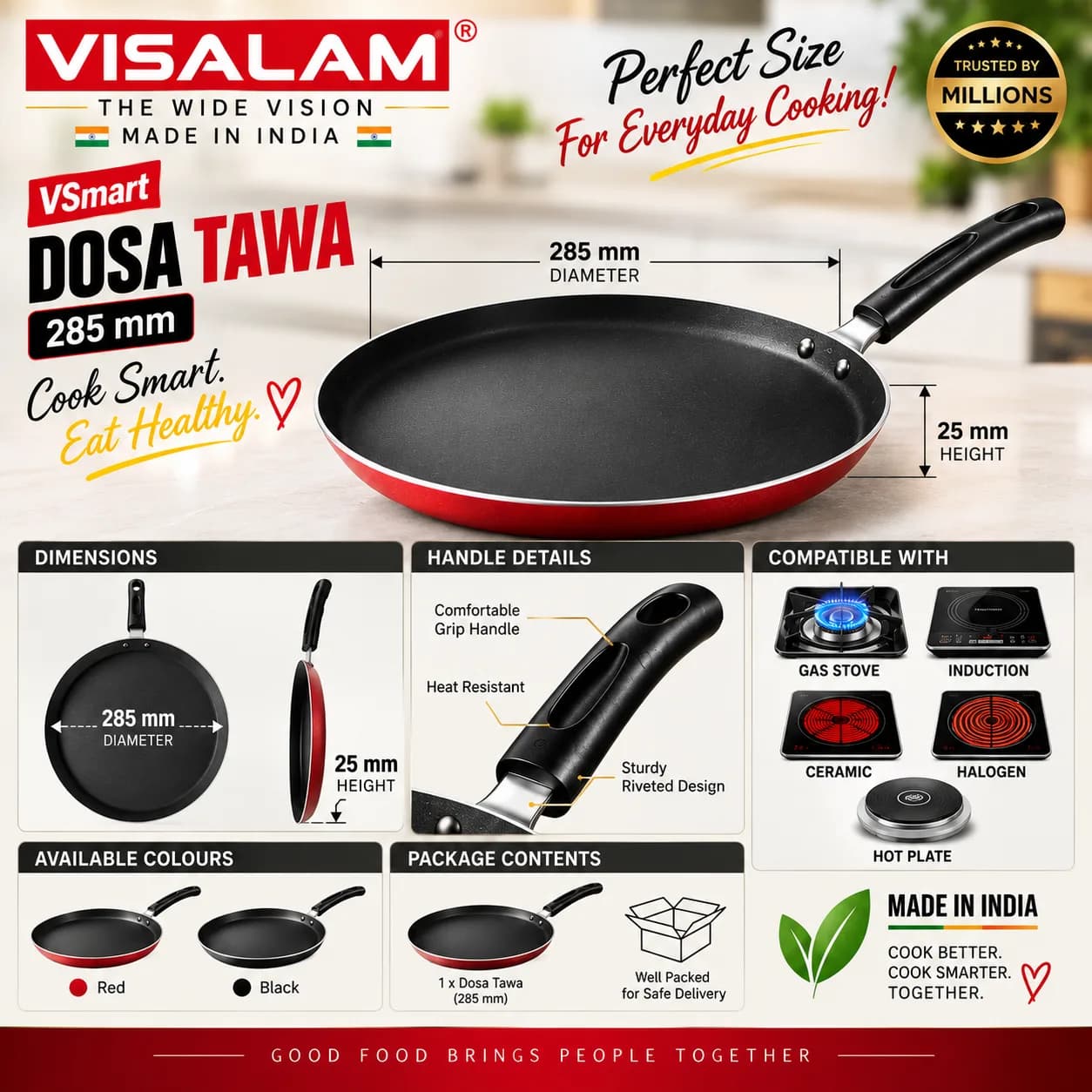 TRISHUL Non-Stick Dosa Tawa – 285 mm 2