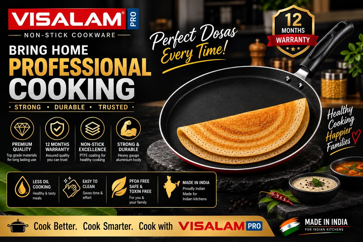 TRISHUL Non-Stick Dosa Tawa – 285 mm 5