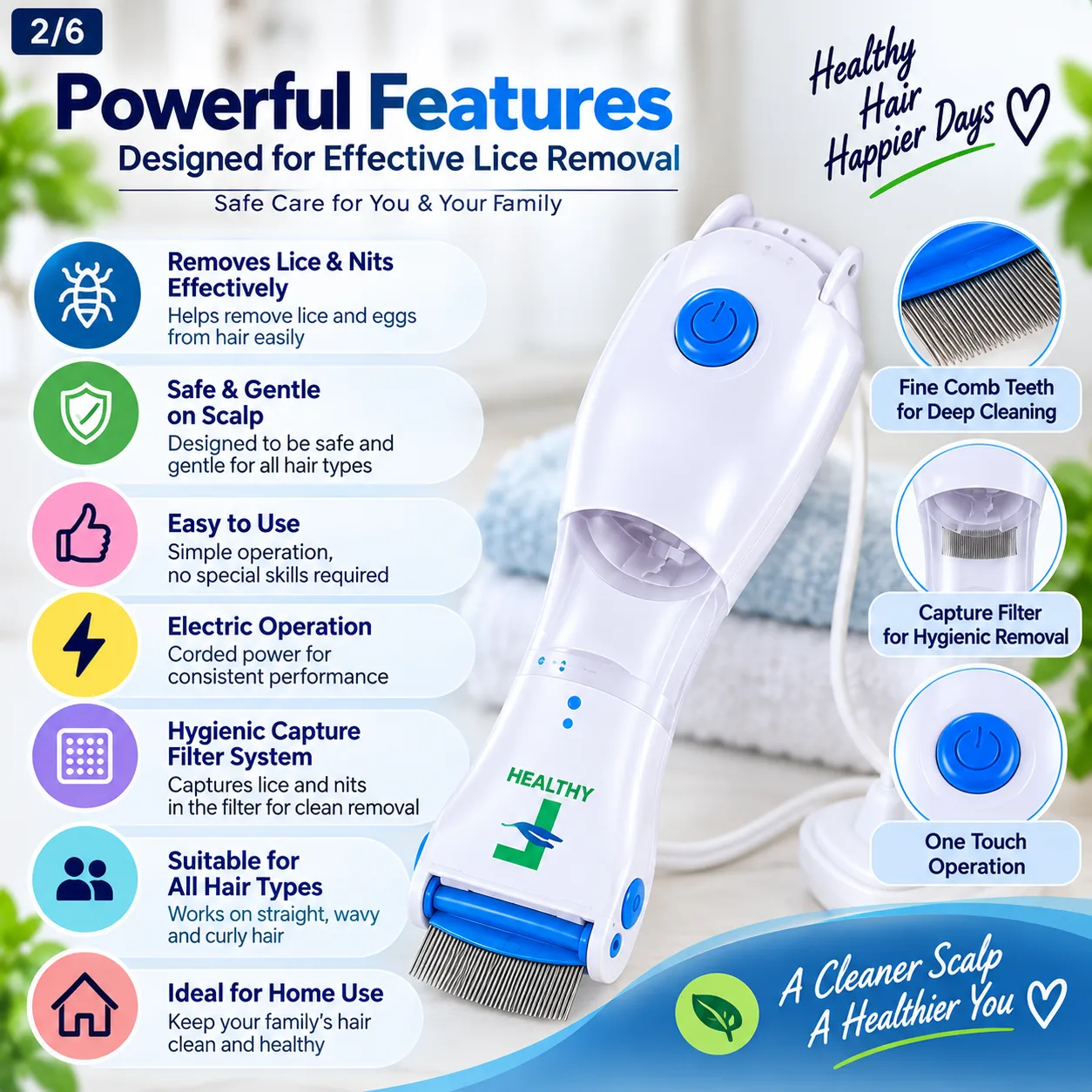 Electric Lice Remover – Safe & Easy Hair Care 2